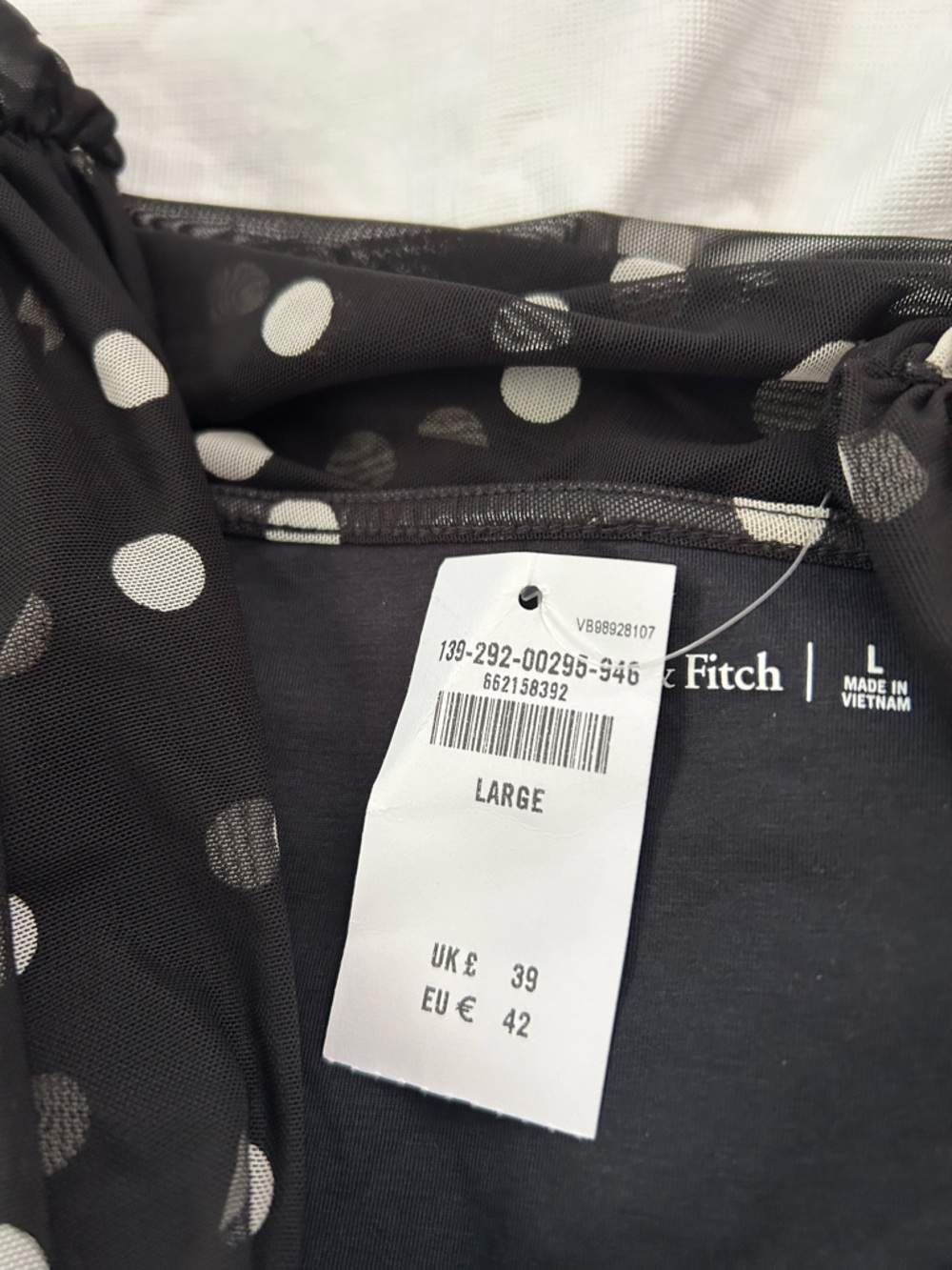 NWT Abercrombie & Fitch Black Polka Dot Bodysuit - Picture 2 of 6